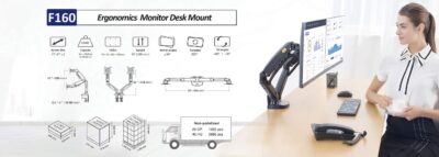 Audiovan Gas-Strut Dual Monitor Arm