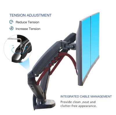 Audiovan Gas-Strut Dual Monitor Arm
